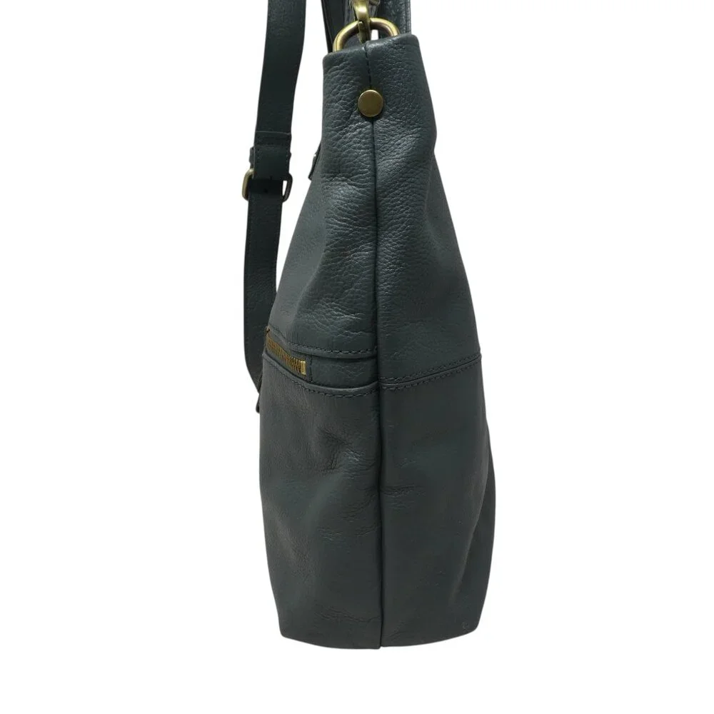 Aspen Green Leather Tote Shoulder Bag Purse Crossbody